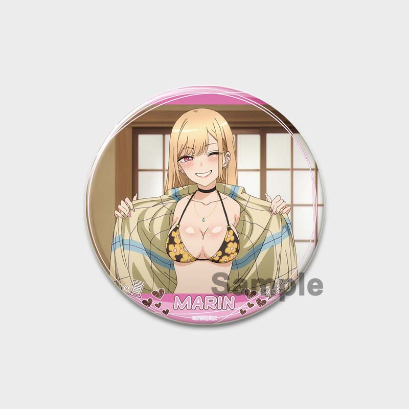 58MM My Dress-Up Darling Anime Brooches Kitagawa Marin Kuroe Shizuku Cosplay Badge Accessories Backpack Clothes Decoration XMAS Gift