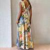 Women's Summer Elegant Casual Printed Sleeveless V-Neck Dress