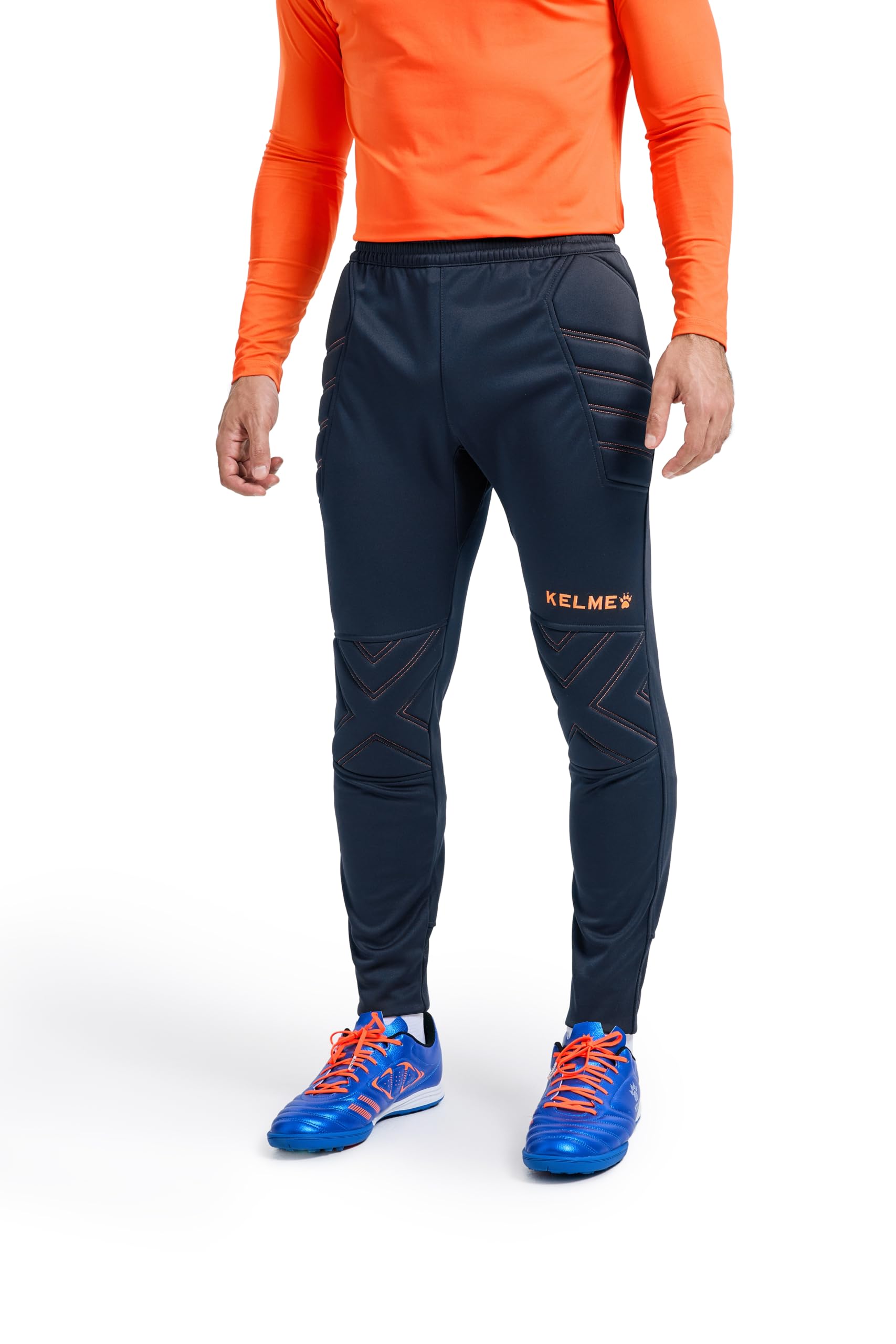 Kelme Men s Soccer Goalkeeper Match Training Pants (Orange, X-Large)