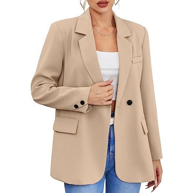Women Long Sleeve Turn Down Collar Slim Fit Office Commute Solid Blazer