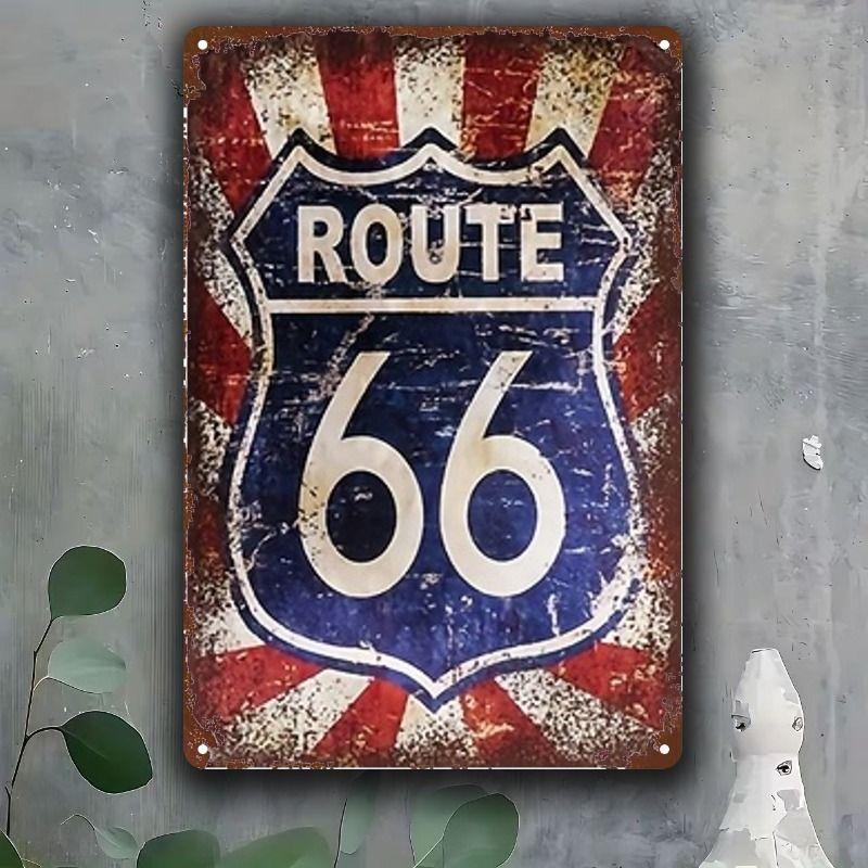Racing Car Retro Style Metal Decorative Painting for Garage Room Decor