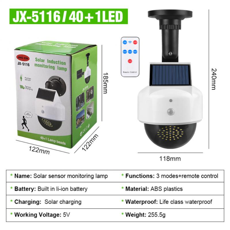 

Уличный настенный светильник Водонепроницаемый 1200 мАч Осветительные приборы Дворовый светильник Солнечный светильник Имитация видеонаблюдения Поддельная камера Экологичный White