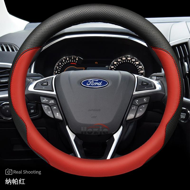 Leather Car Steering Wheel Cover for Ford Territory  Maverick Everest Sport Mustang Focus Kuga Explorer ST Line Ranger 2025 2026