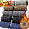 5Pairs Winter Men's Merino Wool Socks Super Thick Warm High Quality Harajuku Retro Snow Casual Antifreeze Cashmere Socks Men