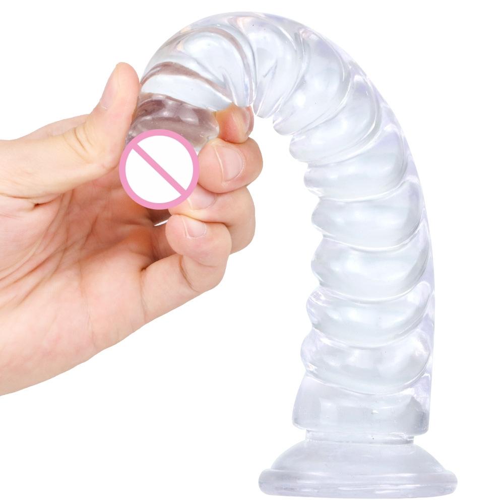 Cheap 5 Colors Small Transparent Suction Cup Jelly Women Erotic Anal Sex Toys Soft Clitori Vaginal Masturbators Penis