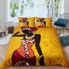 African Woman Bedding Set Vintage Africa Country Comforter Cover for Kids Boys Girls Teens Boho Style Exotic Nation Microfiber