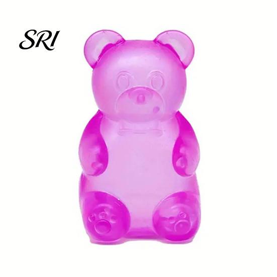 Glitter Bear Toy Clear Squeeze Anxiety Stress Relief Sugar Ball Sensory Soft Stretchy Decompression Fidget Slow Rising