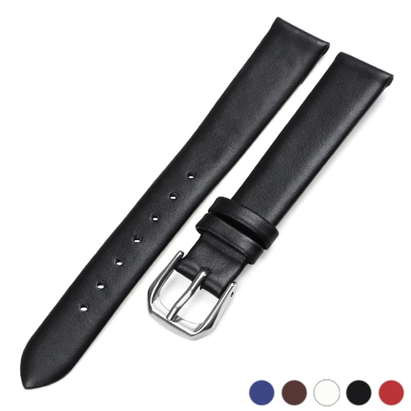 Ultra-thin Leather Watchband Women Watch Belt Strap Wristwatches Band 6mm 8mm 10mm 12mm 13mm 14mm 15mm 16mm 17mm Red White Black
