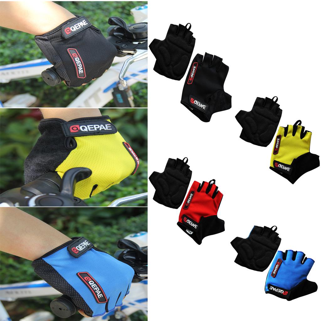 1 Pair Racing Cycling MTB Bicycle Unisex Gel Half Finger Gloves Yellow/Red/Blue//M/L/XL/XXL