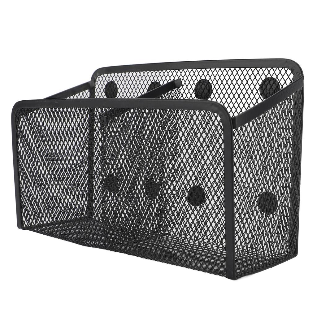 Magnetic Pen Holder Multifunctional Large Capacity Metal Mesh Pencil Cup Holder for Cabinet Dry Erase Board