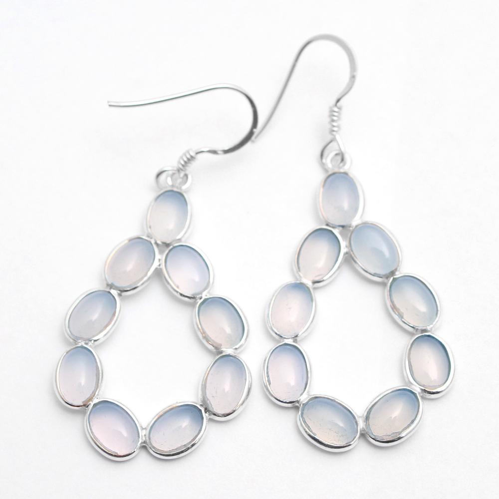 Mondstein Silber Ohrring, Geschenke für sie, 925 Sterlingsilber handgefertigter Schmuck, Silberohrring