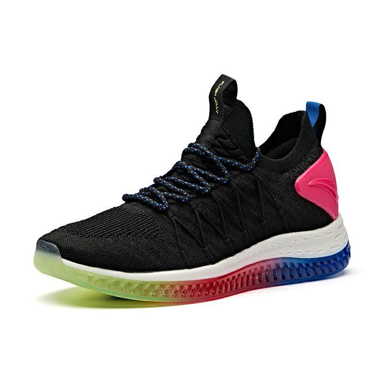 Anta Flashfoam Shock Absorption Rebound Low-Top Running Shoes Women Sneakers Black 12915501-9