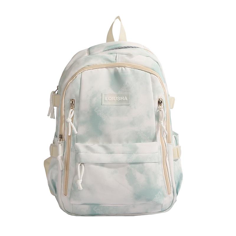 School bag personality trend tie-dye backpack men and women college students school bag fashion junior high school students backpack large capacity