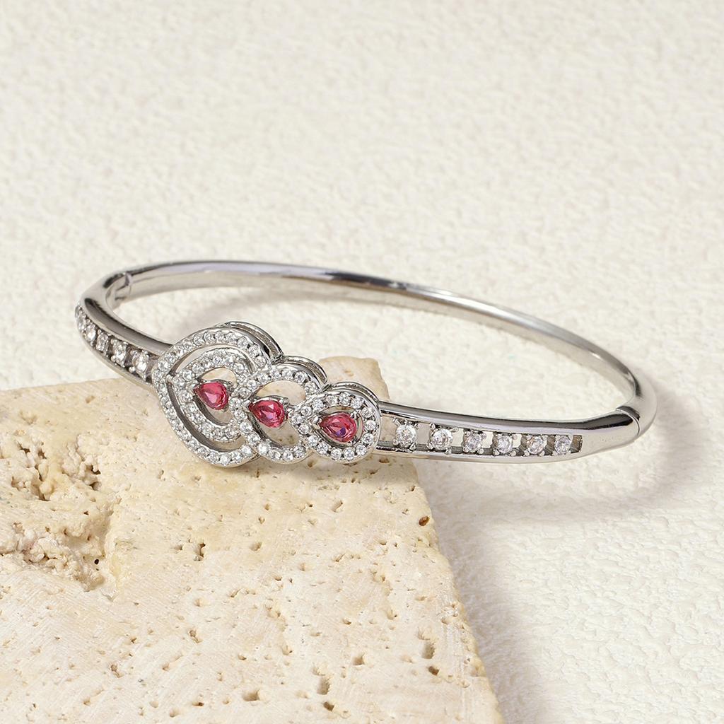 Smart Beating Heart Zircon Bracelet Fashionable Simple Red Diamond Water Drop Bracelet Women's Light Luxury Bracelet