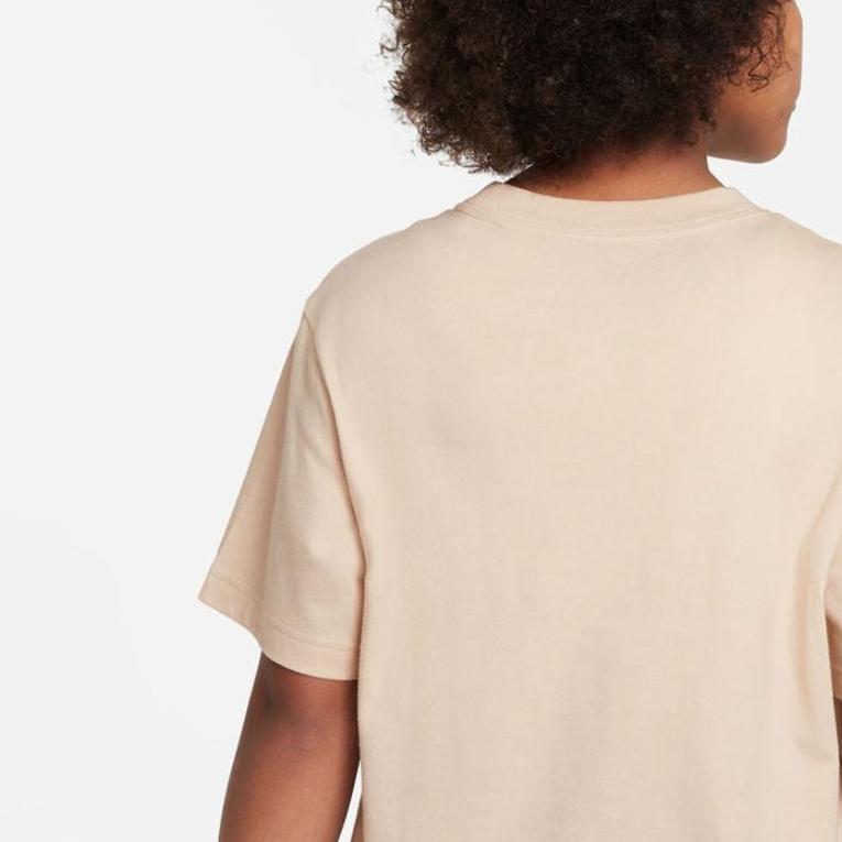 Nike T-Shirt Sportswear Solid Color Logo Print Crew Neck Short Sleeve Kids Tops White DH5750126