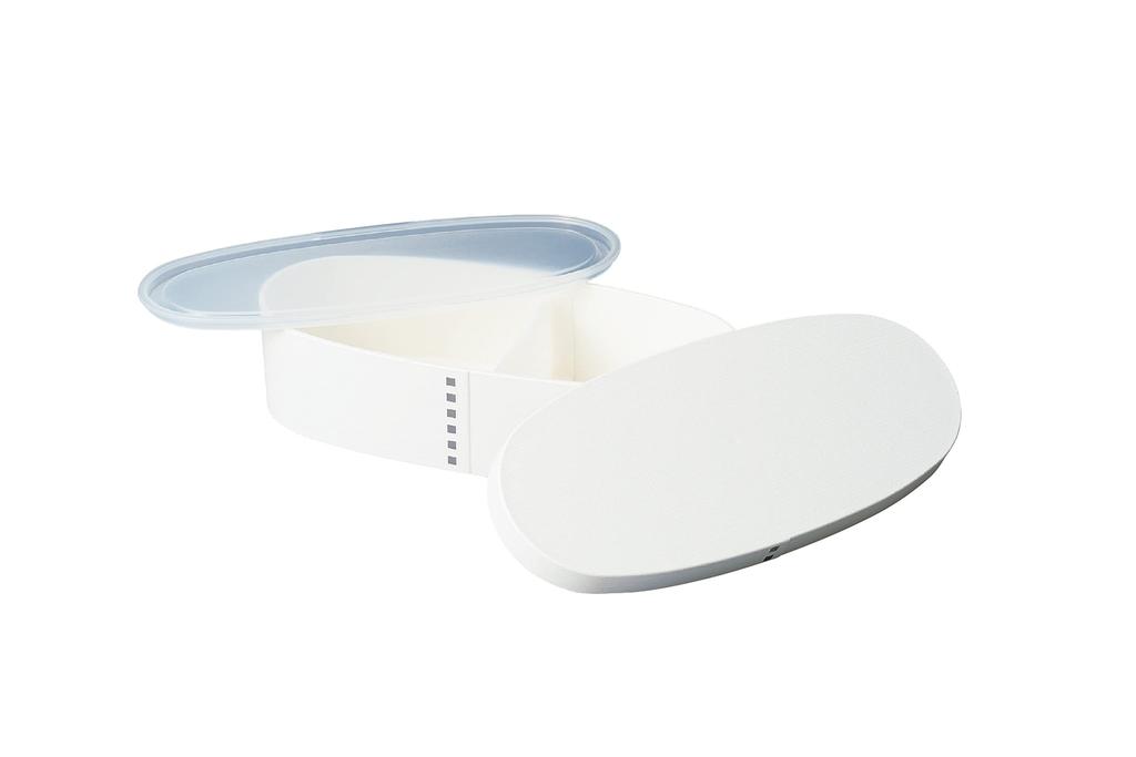 Tatsumiya Magewappa Monotone Slim Lunch Matte W21 30352 Single-Tier Box, White, Size Approx. D9.3 H5.5