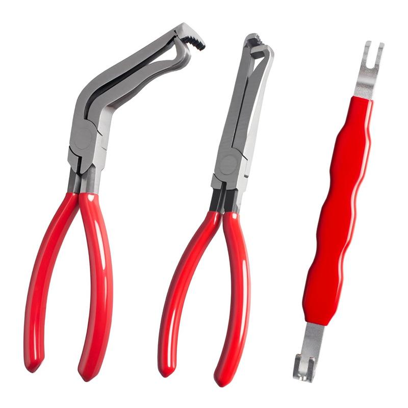 Red Handle Wire Cutting Pliers, Multi-purpose Pliers, Automotive Line Wire Cutting and Oil Pipe Separation Pliers, Power-off Pliers, Four Piece Set