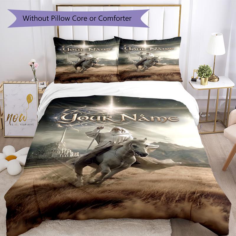 Lord Rings Personalized Name Bedding Set Suitable for Decorate room Breathable Duvet Cover Custom Room Decor Gift for Festivals