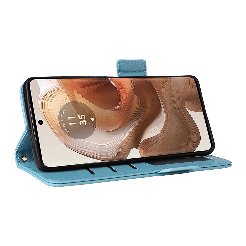 For Motorola Edge 50 Ultra 5G/Moto X50 Ultra 5G Case with Wrist Strap Litchi Texture PU Leather Wallet Phone Cover