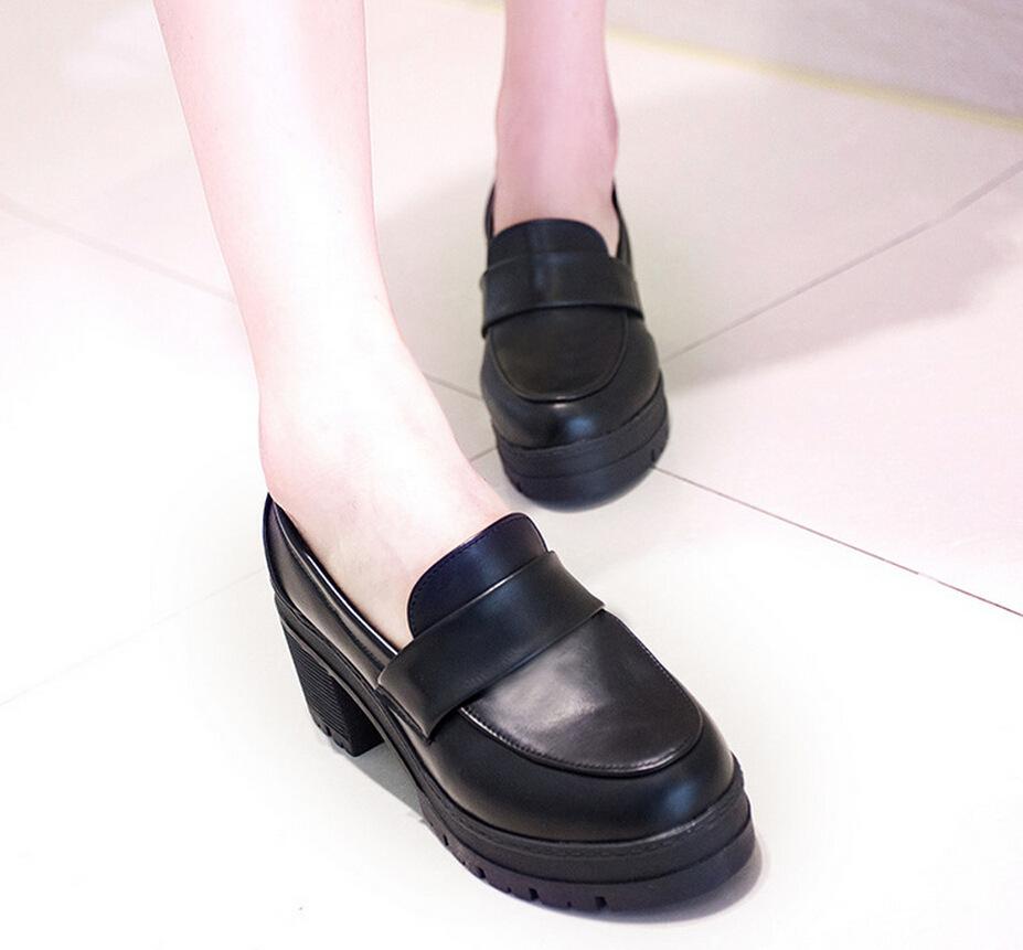 

Новые Туфли Лолиты Японские Туфли Мэри Джейн Женские Винтажные Туфли Девочек Студентов JK Uniform Туфли на Платформе Косплей Высокие Каблуки Плюс Размер 39 35 чёрный