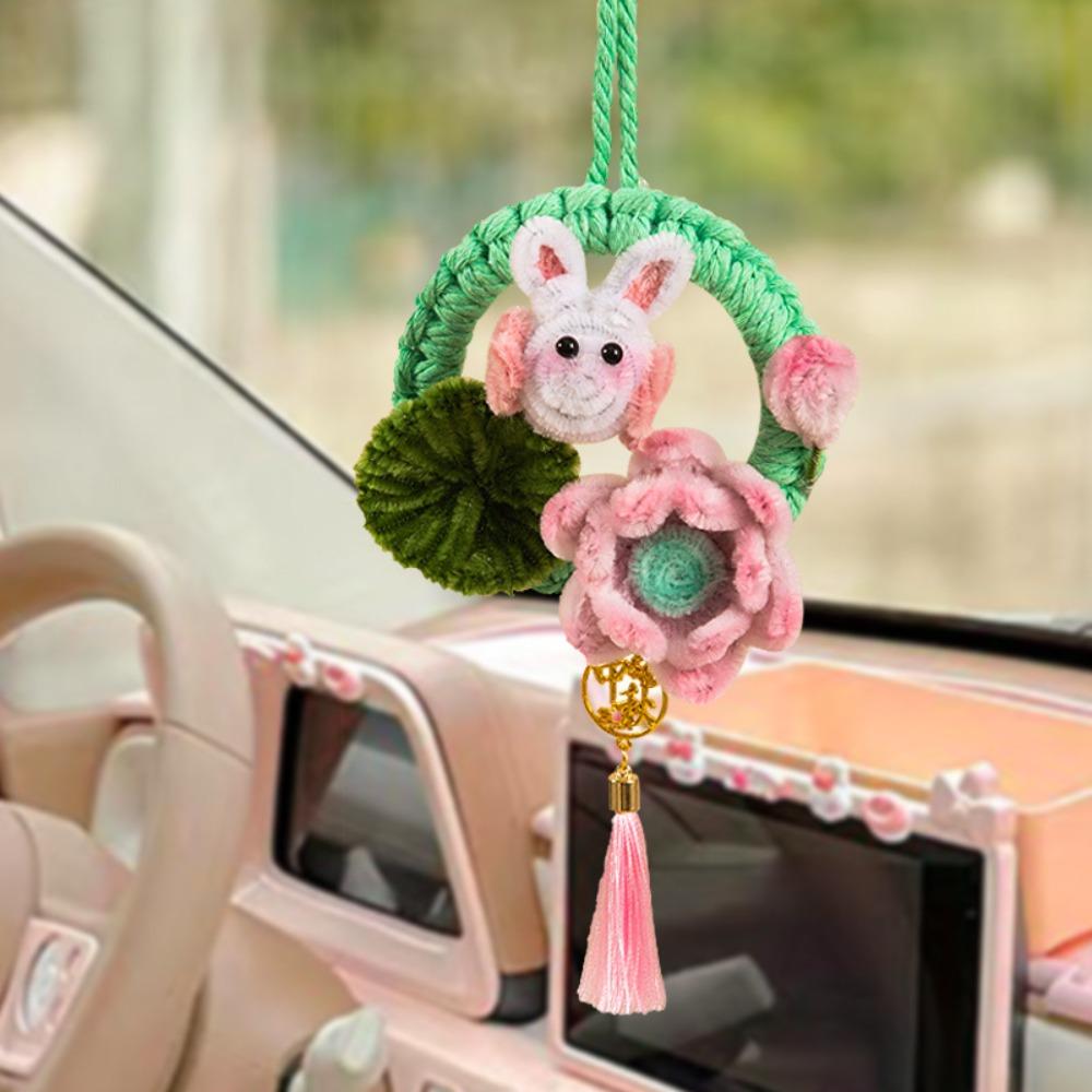 Plush Material Mid Autumn Festival Decoration Rabbit Car Hanging Ornament Vehicle Interior