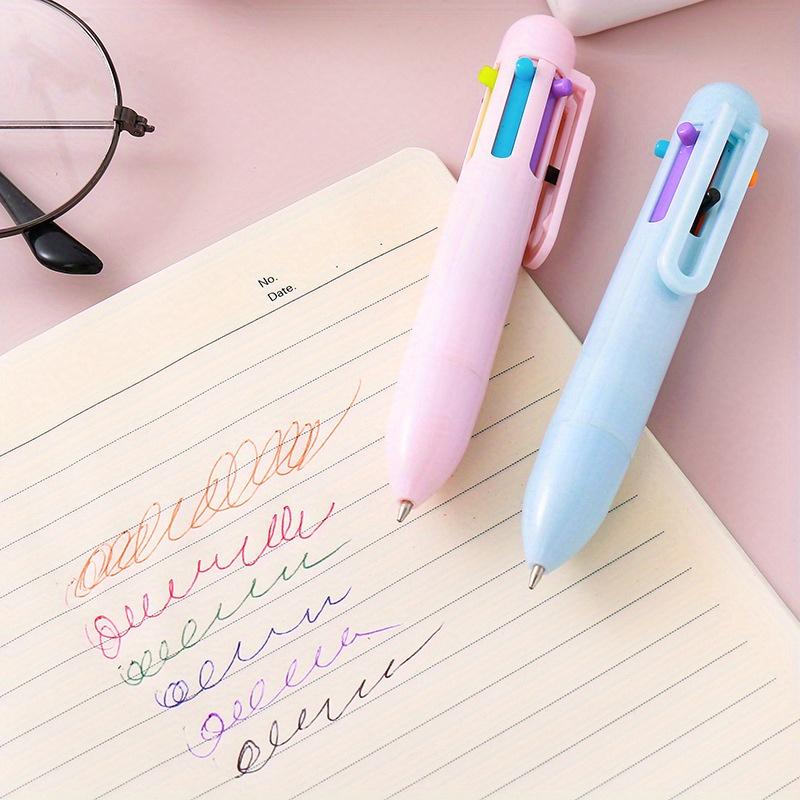 10pcs 0.5mm Macaron 6 Color Ballpoint Pen Mini Portable Pocket Stationery Writing Tool Color Ballpoint Pen
