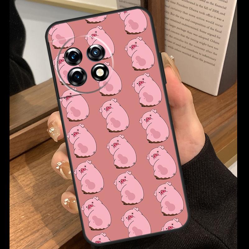 Cute PINK Kawai Pig Case For OnePlus 13T 10T 15R 10R 12R 13R 13 12 11 9 10 Pro Nord CE 5 2 3 4 Lite N20 N30 Cover