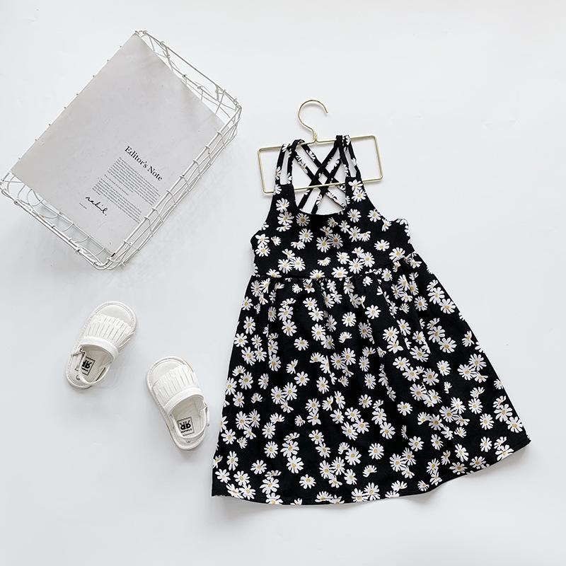 2026 Children's Clothing Summer Children's Chiffon Daisy Girls Dress Supply Floral Suspender Princess Dress Lolita