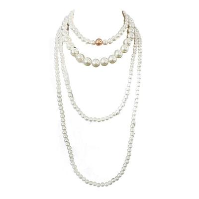 Fashion Layering Artificial Pearls Necklace Set Creative Clavicle Chain White Beads Jewelry For Party or Office