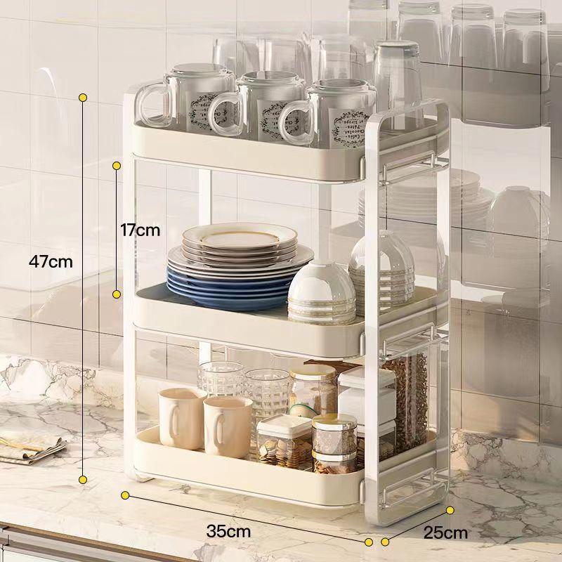 3-Tier Cup Holder Wine Glasses Holder Cup Drying Rack with Drip Tray Multifunctional Standing Rack Tea Coffee Cup Drain Tray