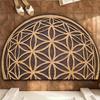 Retro Semicircular Entryway Mat – Crystal Velvet, Dirt-Resistant & Easy-Clean