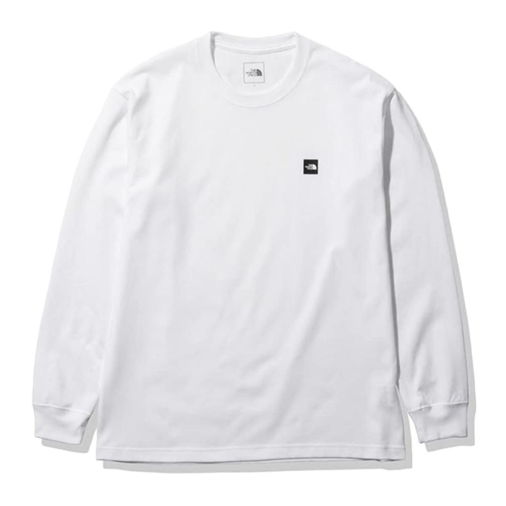 The North Face Long Sleeve Small Box Logo UV Size O Men's Tee, Quick-Drying, Protection, Anti-Static, White,
