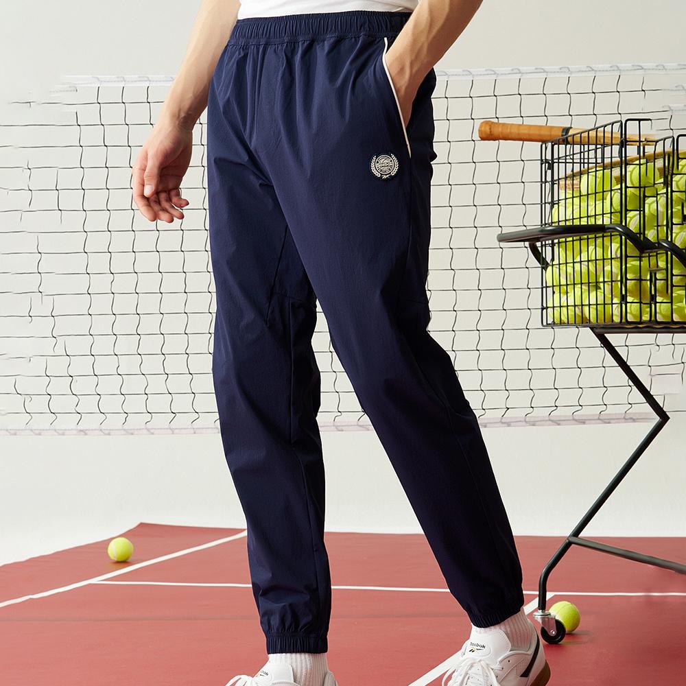Reebok Solid Color Versatile Fashion Comfortable Woven Mid-Rise Casual Pants Men bottoms Navy-Blue 24FRC633MGN2
