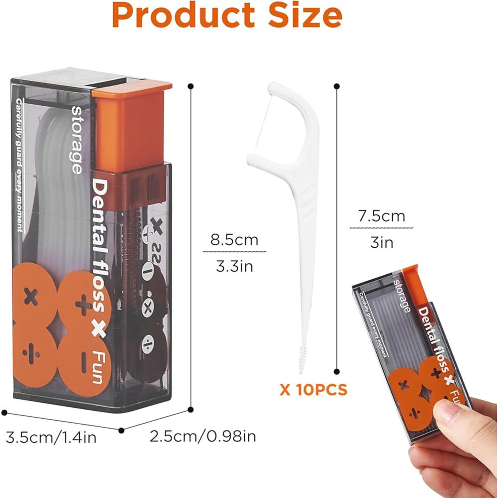 

Автоматический ящик для хранения зубной нити, выдвижной диспенсер для зубной нити с 10 шт. зубной нити, гигиена полости рта, портативный оранжевый