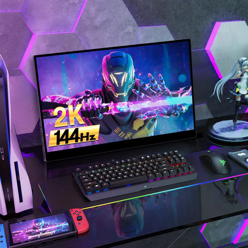 2K Tragbarer Monitor für 15,6/17,3 Zoll Laptops, Telefone, PS5 und Switch
