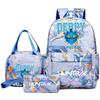 3Pcs/set Anime K-Pop Demon Hunters Printed Backpack Handbag Pencil Case for Teenager Student Bookbag Schoolbag Women Large Capacity Waterproof Bag