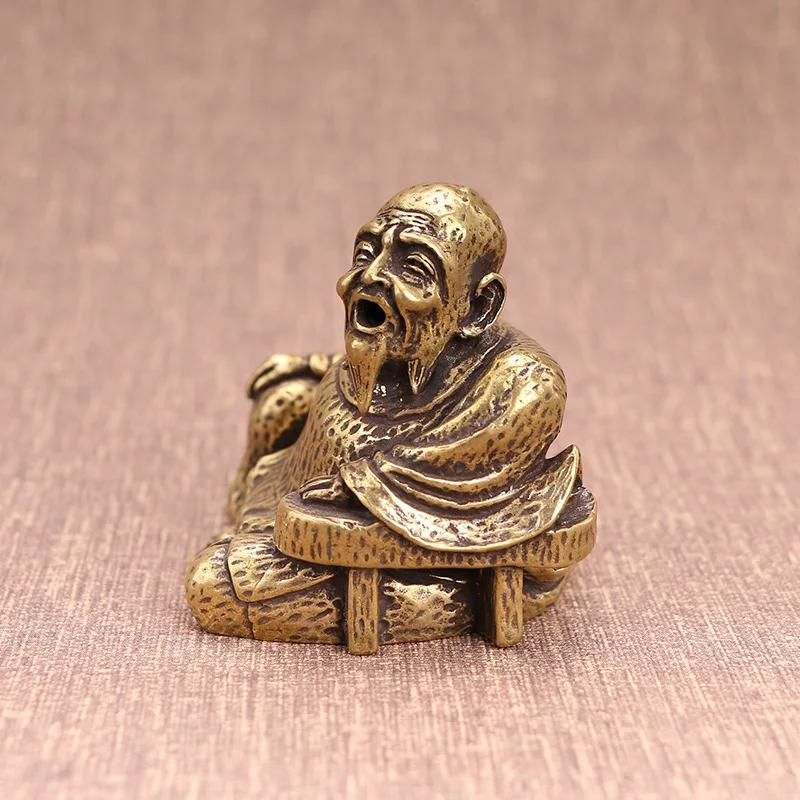 Čistá měď Starý muž Kadidelnice s protiproudým kouřem Miniaturní figurky Domácí dekorace Ozdoby Držák na vonné tyčinky Řemesla do čajovny s kouřem