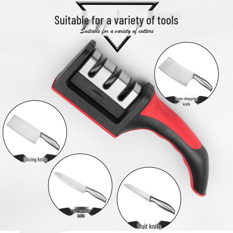 Professional Knife & Scissors Sharpener Set - Fast, Natural Stone for Household Use