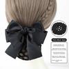 Sweet Comfortable Bowknot Knit Hair Net Vintage Double Layer Cover Net Hair Clip Elegant Spring Clip Ponytail Clip Daily Use