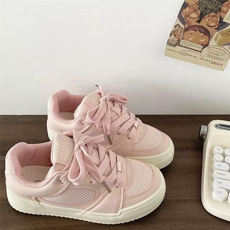 Thick baseplate shoes breathable niche spring and autumn new mesh casual sports board shoes