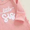 Citgeett Autumn Newborn Baby Girls Fall Romper Letter Embroidery Long Sleeve Jumpsuit Bow Headband Fall Clothes