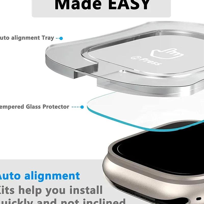 2Pcs Tempered Glass Screen Protector For Apple Watch Ultra 2 3 Ultra2 Ultra3 49mm With Alignment Tool Easy To Install