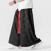 2026 Men Loose Wide Leg Pants Spring Men Casual Black Skirt Pants Fashion Flared Pants Chinese Style Men Print Harajuku Trousers