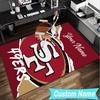 Benutzerdefinierter Teppich San Francisco Football Bereichsteppich Geeignet für Innen und Außen, Teppiche für Häuser, Büros, Wohnzimmer, Heimdekoration, Weihnachtsgeschenk