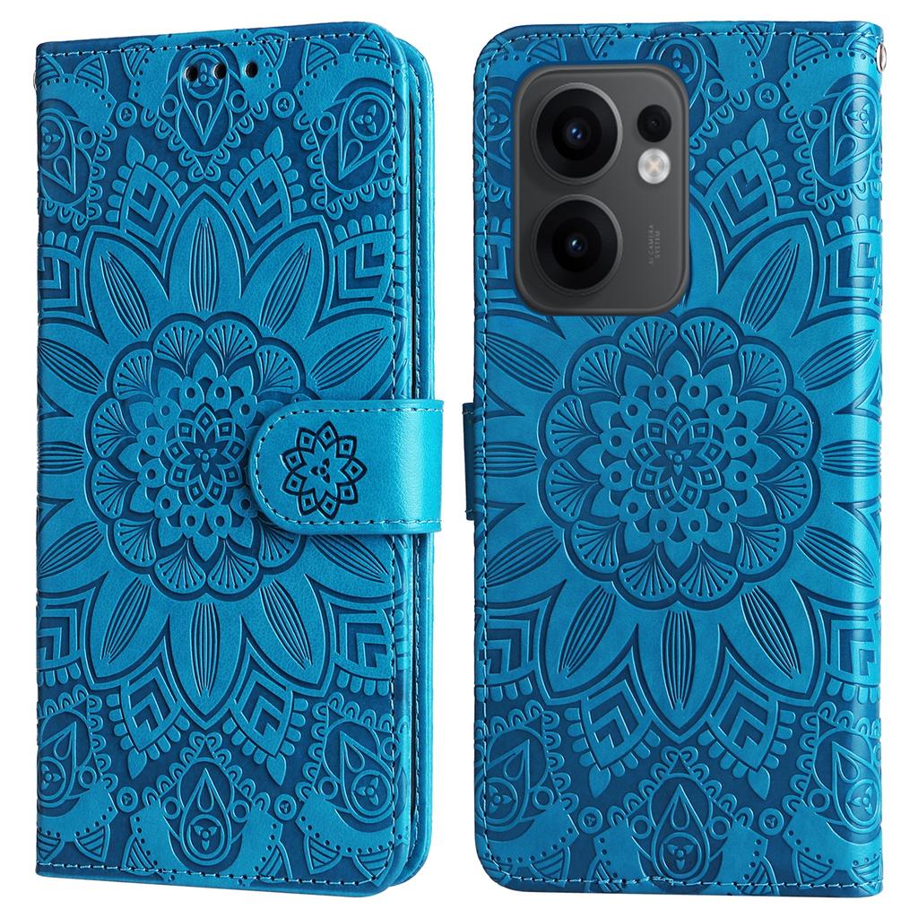 For Oppo Reno13 F 5G Case Sunflower Imprint Leather Wallet Phone Cover