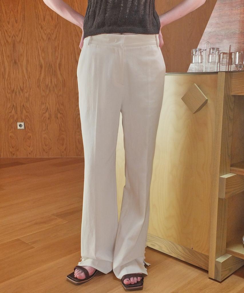EN OR Button Side Slit Pants - Ivory
