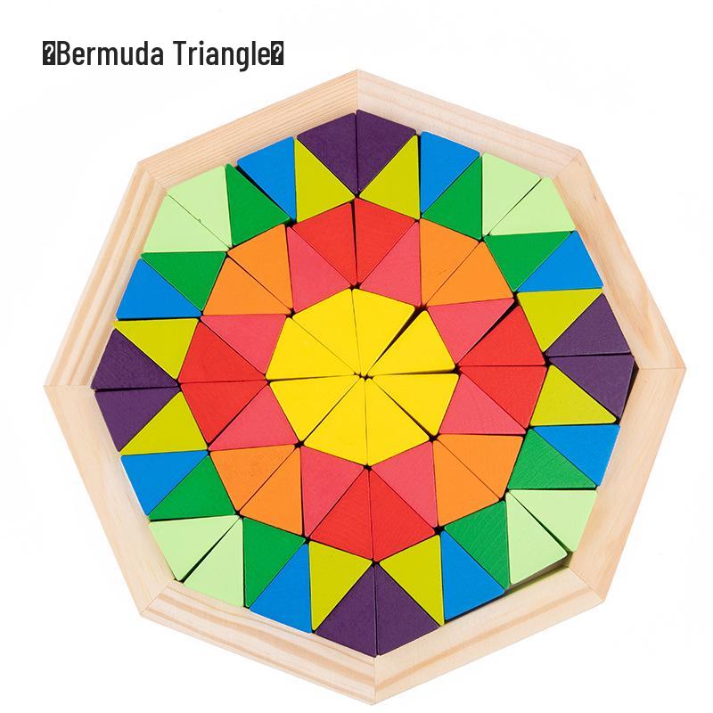 Rainbow Geometric Shape Blocks Puzzle for Early Learning