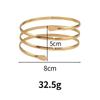 European & American Hollow Three-Layer Metal Arm Cuff - Punk Style.