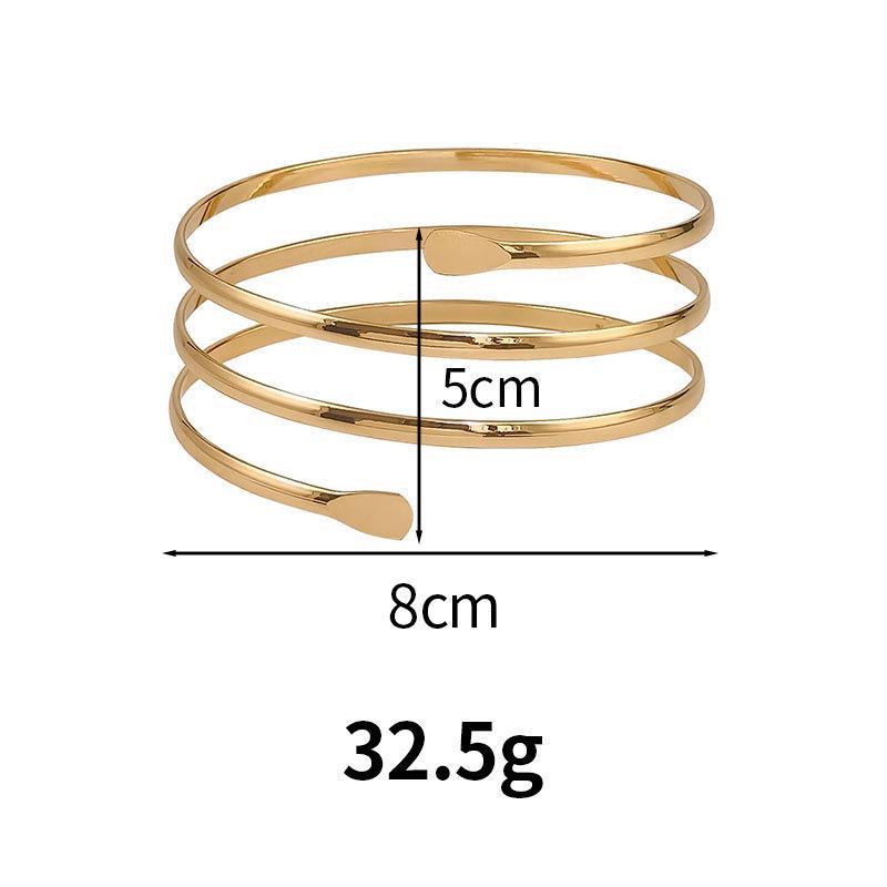 European & American Hollow Three-Layer Metal Arm Cuff - Punk Style.