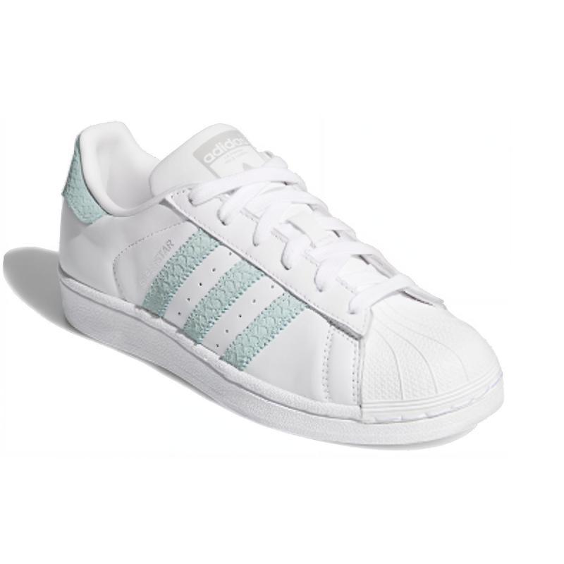 Adidas Superstar 'White/Ash Green/Silver Metallic' Sneakers Women's Sneakers B41509